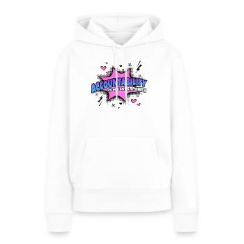 La responsabilité est mon superpouvoir - Sweat à capuche Premium bio Femme - blanc - Devant - Julia (174cm)