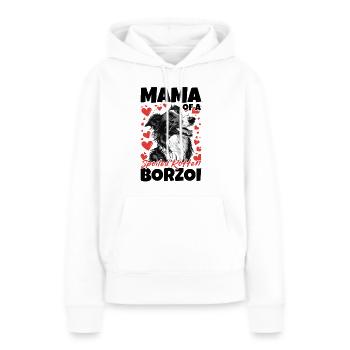Barzoï race de chien Maman d’un barzoï pourri gâté - Sweat à capuche Premium bio Femme - blanc - Devant - Julia (174cm)
