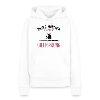 Weitsprung-Liebe - Frauen Premium Bio Hoodie - Weiß - Vorne - Julia (174cm)