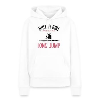 Weitsprung-Liebe - Frauen Premium Bio Hoodie - Weiß - Vorne - Julia (174cm)