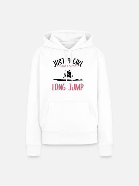Weitsprung-Liebe - Frauen Premium Bio Hoodie - Weiß