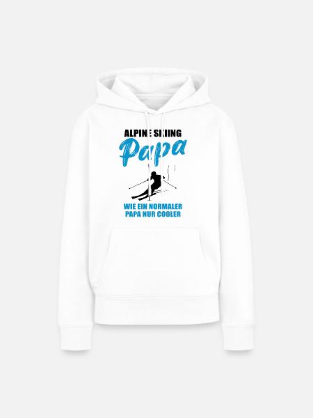 Alpiner Ski-Papa Geschenk - Frauen Premium Bio Hoodie - Weiß