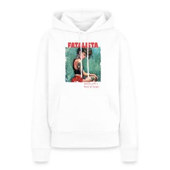 Femme Fatal Fatalista Beauty with a Touch Danger - Frauen Premium Bio Hoodie - Weiß - Vorne - Julia (174cm)