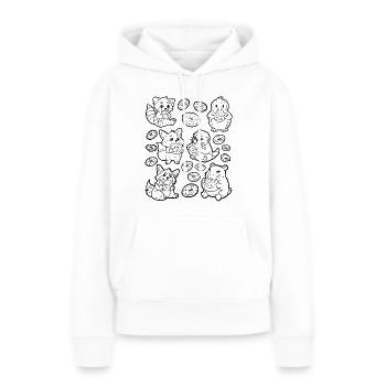 Donut Doodle: Capybara, Fox, Corgi, Otter - Women’s Premium Organic Hoodie - white - Front - Julia (174cm)