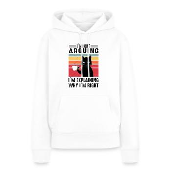 Dictons typiques de la collection de comportement des chats - Sweat à capuche Premium bio Femme - blanc - Devant - Julia (174cm)