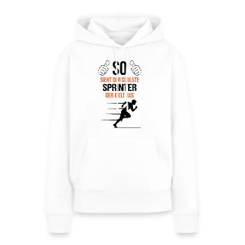 Sprinter Elite Sport d’Endurance - Sweat à capuche Premium bio Femme - blanc - Devant - Julia (174cm)