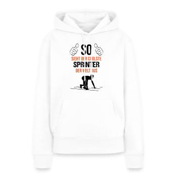 Top Sprinter - Coolness pur - Frauen Premium Bio Hoodie - Weiß - Vorne - Julia (174cm)