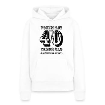 Pokerface seit 40 Jahren - Frauen Premium Bio Hoodie - Weiß - Vorne - Julia (174cm)