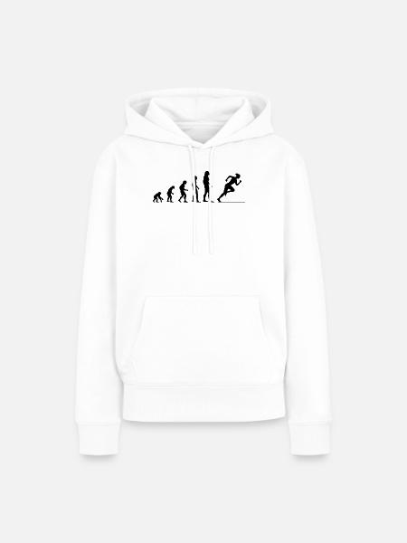 Evolutionslauf – Schneller als Gestern - Frauen Premium Bio Hoodie - Weiß