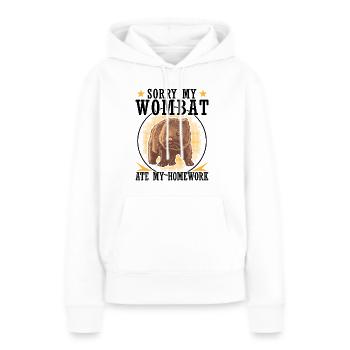 Wombat hat meine Hausaufgaben Beuteltier - Frauen Premium Bio Hoodie - Weiß - Vorne - Julia (174cm)