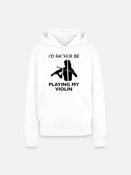 Sehnsucht Violinen Spielzeit Geschenk - Frauen Premium Bio Hoodie - Weiß