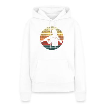 Violoniste coucher de soleil Silhouette amour - Sweat à capuche Premium bio Femme - blanc - Devant - Julia (174cm)