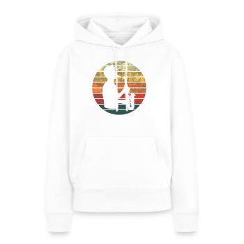 Saxophone Sunset Sérénade - Sweat à capuche Premium bio Femme - blanc - Devant - Julia (174cm)
