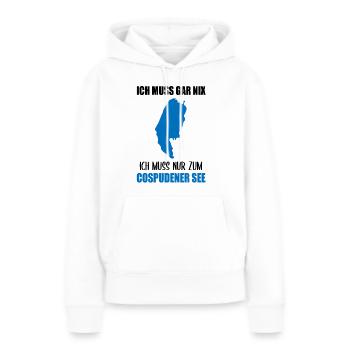 Cospudener Voir la Devise de la Vie - Sweat à capuche Premium bio Femme - blanc - Devant - Julia (174cm)