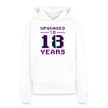Joueur adulte : Rétro niveau 18 - Sweat à capuche Premium bio Femme - blanc - Devant - Julia (174cm)
