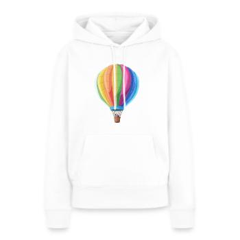 Bunte Heißluftballons schweben am Himmel - Frauen Premium Bio Hoodie - Weiß - Vorne - Julia (174cm)