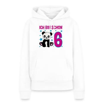 Sechs Jahre – Panda-Lächeln - Frauen Premium Bio Hoodie - Weiß - Vorne - Julia (174cm)