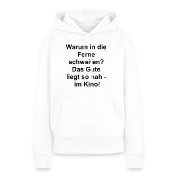 L’amour du cinéma local - Sweat à capuche Premium bio Femme - blanc - Devant - Julia (174cm)