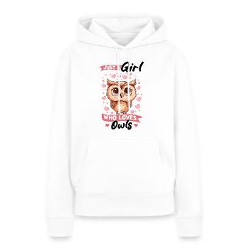 Hibou Oiseau Nocturne Animal Juste Une Fille Qui Aime - Sweat à capuche Premium bio Femme - blanc - Devant - Julia (174cm)