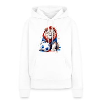 Lion Football Colorful Croatia Animal Design Print - Women’s Premium Organic Hoodie - white - Front - Julia (174cm)