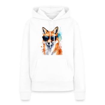 Lunettes de soleil renard imprimé imprimé animal coloré - Sweat à capuche Premium bio Femme - blanc - Devant - Julia (174cm)