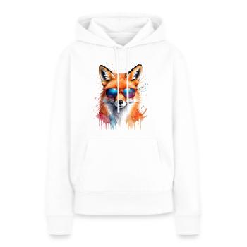 Lunettes de soleil renard imprimé imprimé animal coloré - Sweat à capuche Premium bio Femme - blanc - Devant - Julia (174cm)