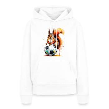 Squirrel Football Colorful Germany Design Print - Women’s Premium Organic Hoodie - white - Front - Julia (174cm)