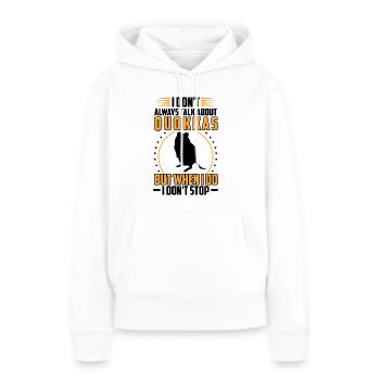 Discours sur Quokka marsupial - Sweat à capuche Premium bio Femme - blanc - Devant - Julia (174cm)