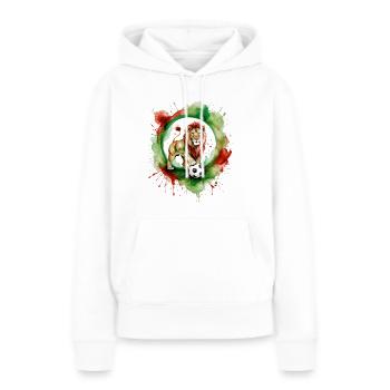 Löwe Fußball Bunt Italien Tier Design Print - Frauen Premium Bio Hoodie - Weiß - Vorne - Julia (174cm)