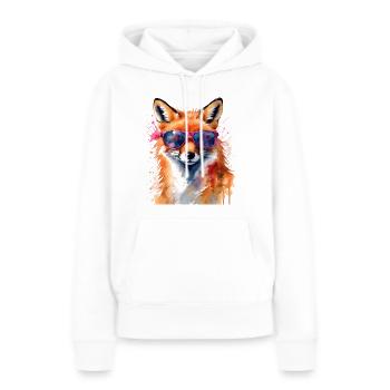 Lunettes de soleil renard imprimé imprimé animal coloré - Sweat à capuche Premium bio Femme - blanc - Devant - Julia (174cm)