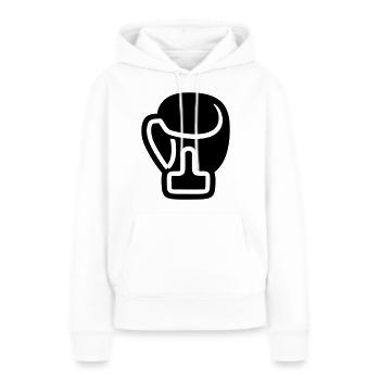 gant de boxe - Sweat à capuche Premium bio Femme - blanc - Devant - Julia (174cm)