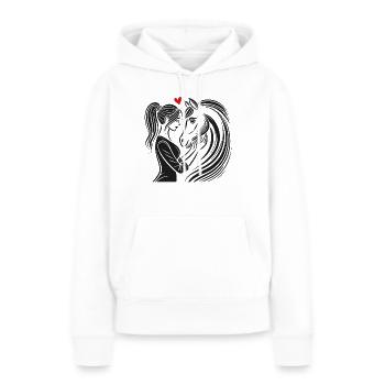 Pferd, Reiten, Reiterin, Pferdebesitzer, Reitsport - Frauen Premium Bio Hoodie - Weiß - Vorne - Julia (174cm)
