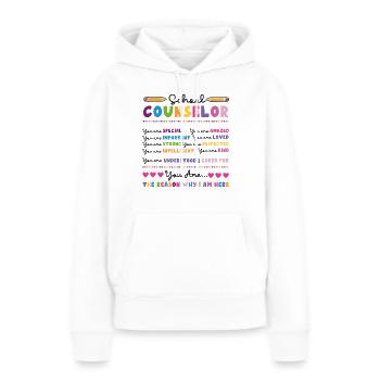 Conseiller scolaire Conseiller scolaire - Sweat à capuche Premium bio Femme - blanc - Devant - Julia (174cm)