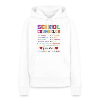 Conseiller scolaire Conseiller scolaire - Sweat à capuche Premium bio Femme - blanc - Devant - Julia (174cm)
