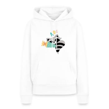 Raccoon with school cone school enrollment - Women’s Premium Organic Hoodie - white - Front - Julia (174cm)