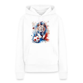 Lion Football Colorful France Animal Design Print - Women’s Premium Organic Hoodie - white - Front - Julia (174cm)