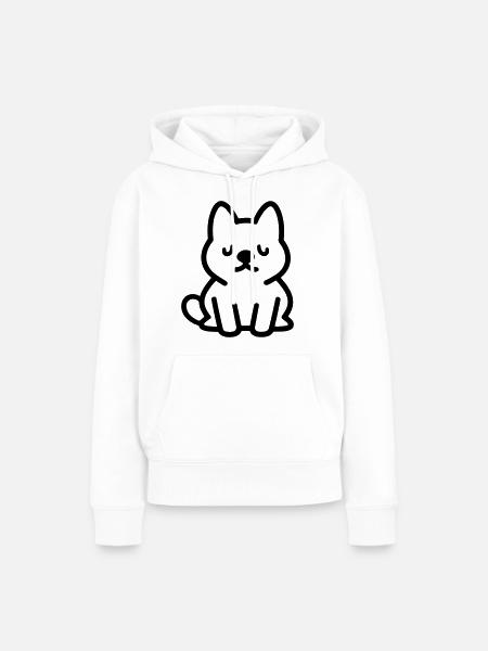 Hund - Frauen Premium Bio Hoodie - Weiß