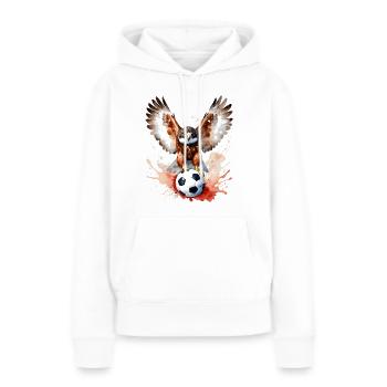 Turul Fußball Bunt Ungarn Tier Design Print - Frauen Premium Bio Hoodie - Weiß - Vorne - Julia (174cm)