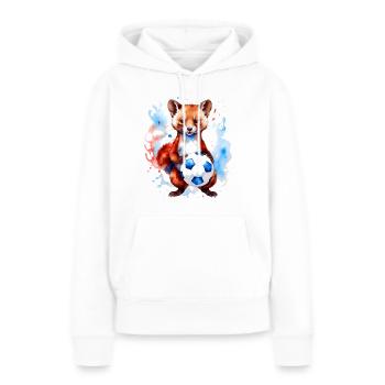Marder Fußball Bunt Kroatien Tier Design Print - Frauen Premium Bio Hoodie - Weiß - Vorne - Julia (174cm)