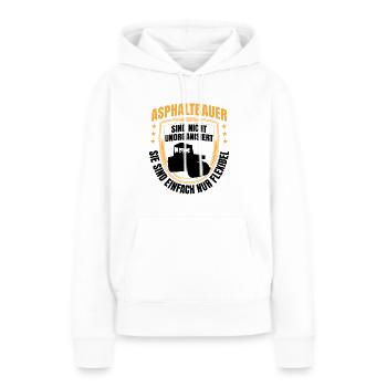 Les constructeurs d’asphalte sont flexibles Construction de routes - Sweat à capuche Premium bio Femme - blanc - Devant - Julia (174cm)