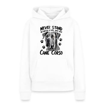 Cane Corso Italiano Cadeau drôle de Cane Corso - Sweat à capuche Premium bio Femme - blanc - Devant - Julia (174cm)