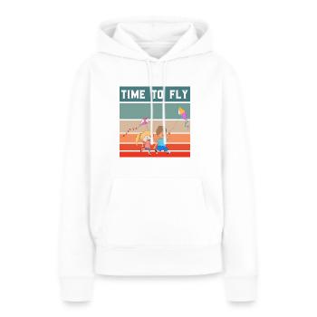 Drachensteigen | Hobby Flugdrachen Sport Geschenke - Frauen Premium Bio Hoodie - Weiß - Vorne - Julia (174cm)