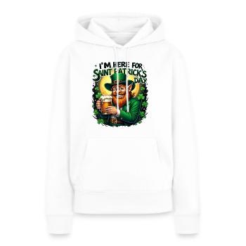 Saint-Patrick Bière Leprechaun Kobold Bier - Sweat à capuche Premium bio Femme - blanc - Devant - Julia (174cm)