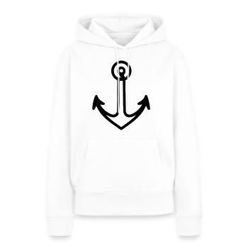 Ancre - Sweat à capuche Premium bio Femme - blanc - Devant - Julia (174cm)