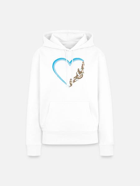 Otter Heart - Frauen Premium Bio Hoodie - Weiß