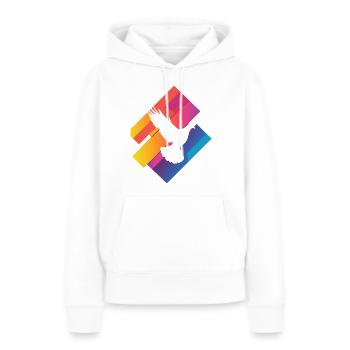 Taube Peacezeichen - Frauen Premium Bio Hoodie - Weiß - Vorne - Julia (174cm)