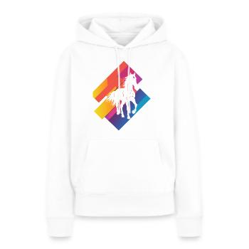 Sabots de tête de cheval - Sweat à capuche Premium bio Femme - blanc - Devant - Julia (174cm)
