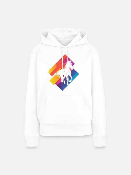 Pferd Pferdekopf Hufe - Frauen Premium Bio Hoodie - Weiß