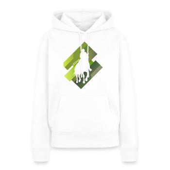 Dressage Cavalier d’école d’équitation - Sweat à capuche Premium bio Femme - blanc - Devant - Julia (174cm)