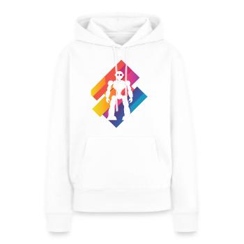 Robotique Machine Tech - Sweat à capuche Premium bio Femme - blanc - Devant - Julia (174cm)